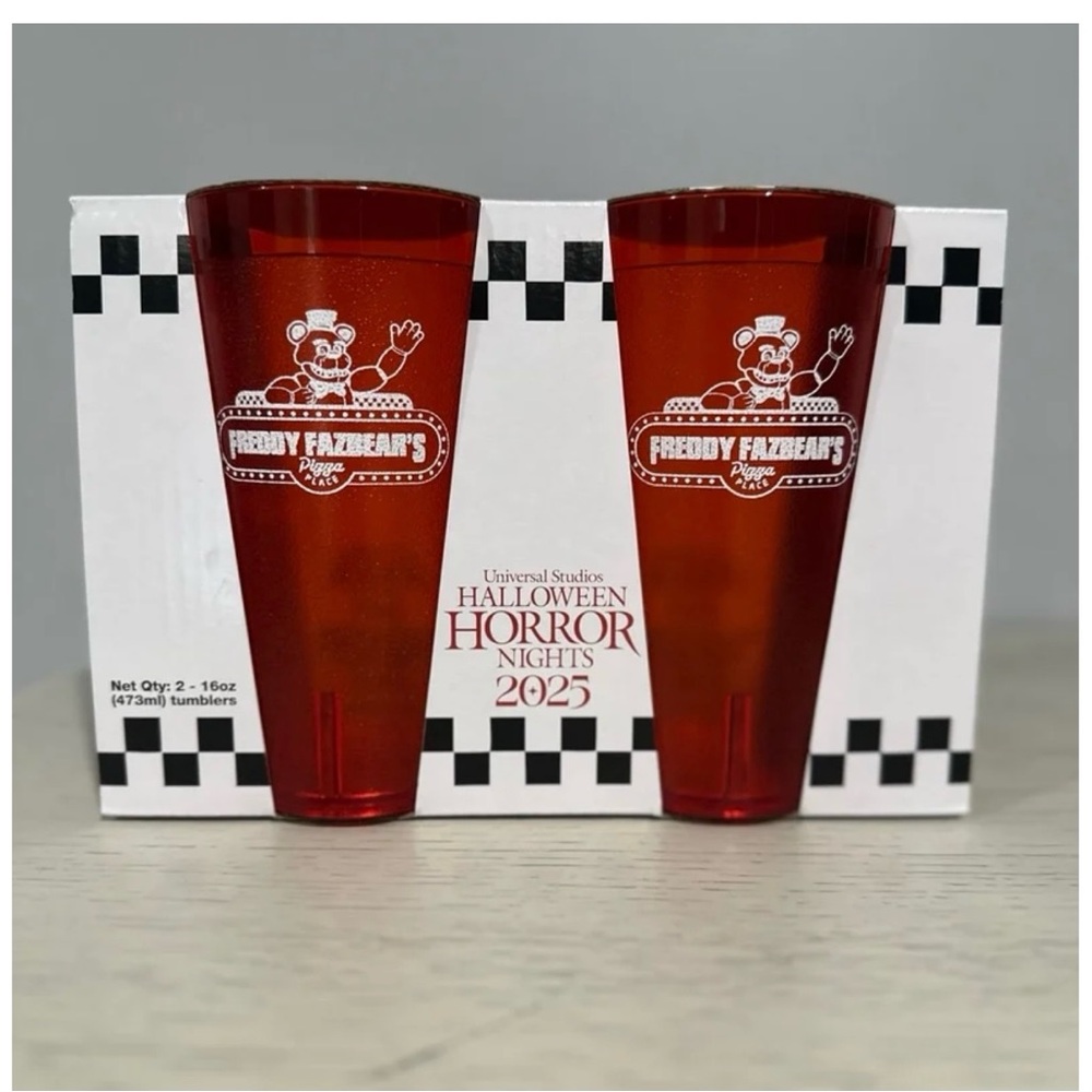 Freddy Fazbear’s Pizza Place drinking cups NEW HHN 2025 Universal Studios